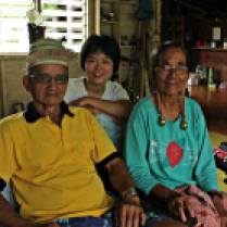 Sandra Wong with Bapa and Ibu at Long Lellang
